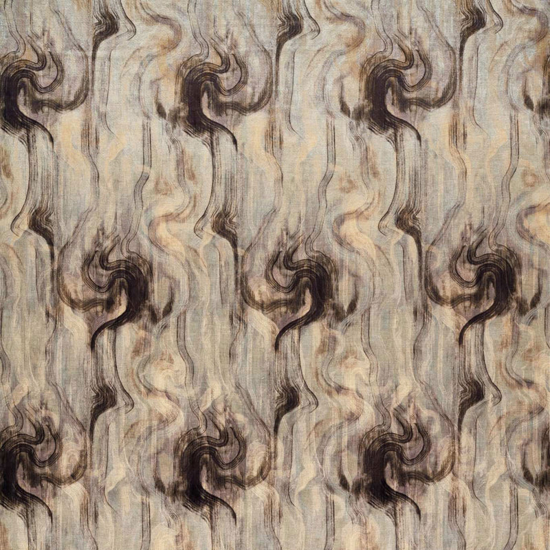 F1552/03 Tessuto Dimora Nero/Silver Fabric by Clarke and Clarke