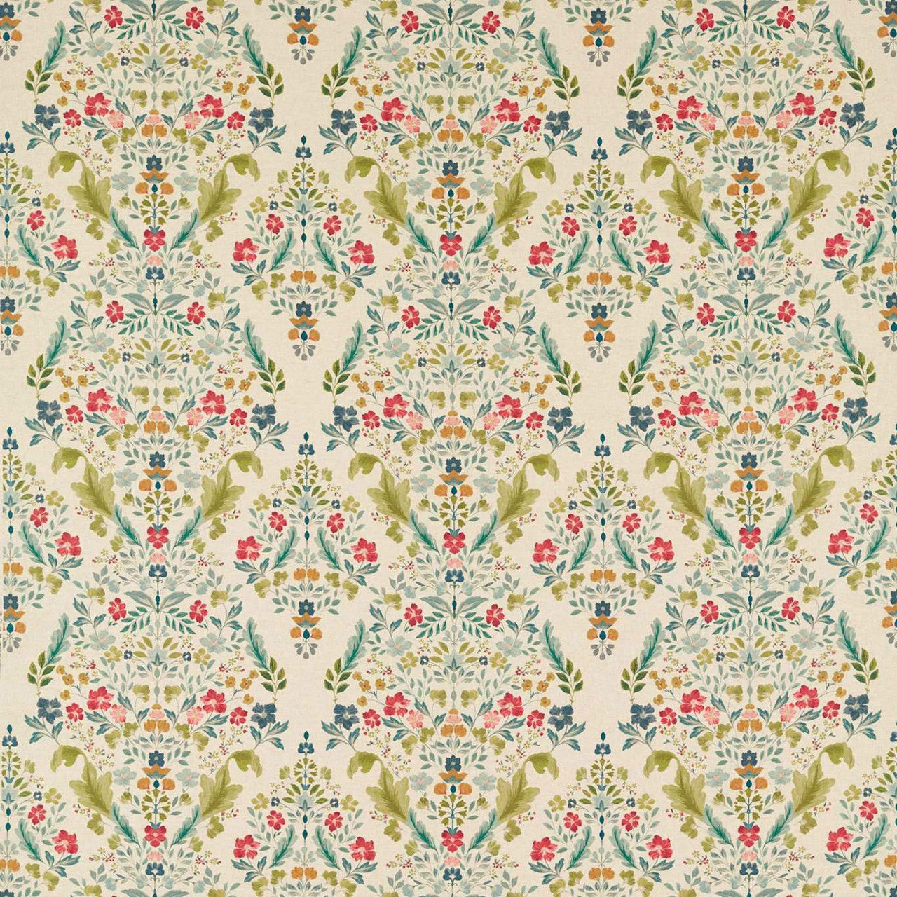 F1558/02 Gawthorpe Country Escape Forest/Linen Fabric by Clarke and Clarke