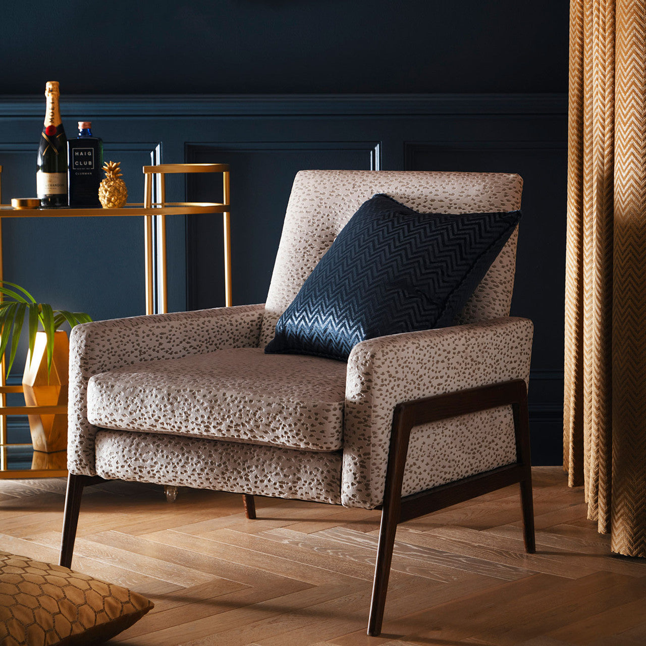 F1564/08 Astral Illusion Taupe Fabric by Clarke and Clarke