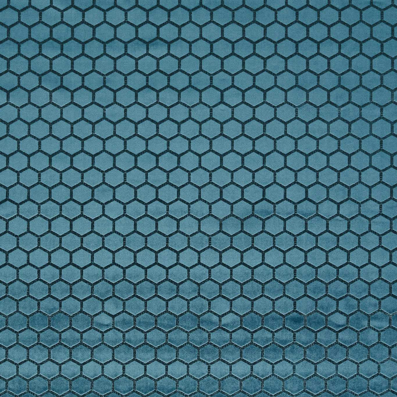 F1565/09 Hexa Illusion Teal Fabric by Clarke and Clarke