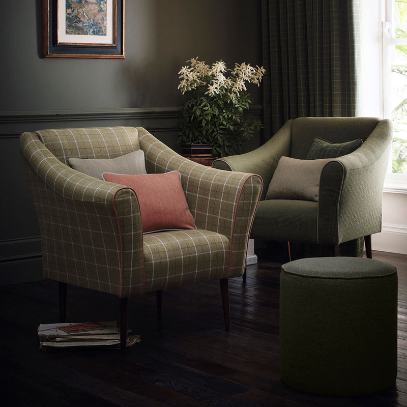 F1571/05 Thornton Burlington Olive Fabric by Clarke and Clarke