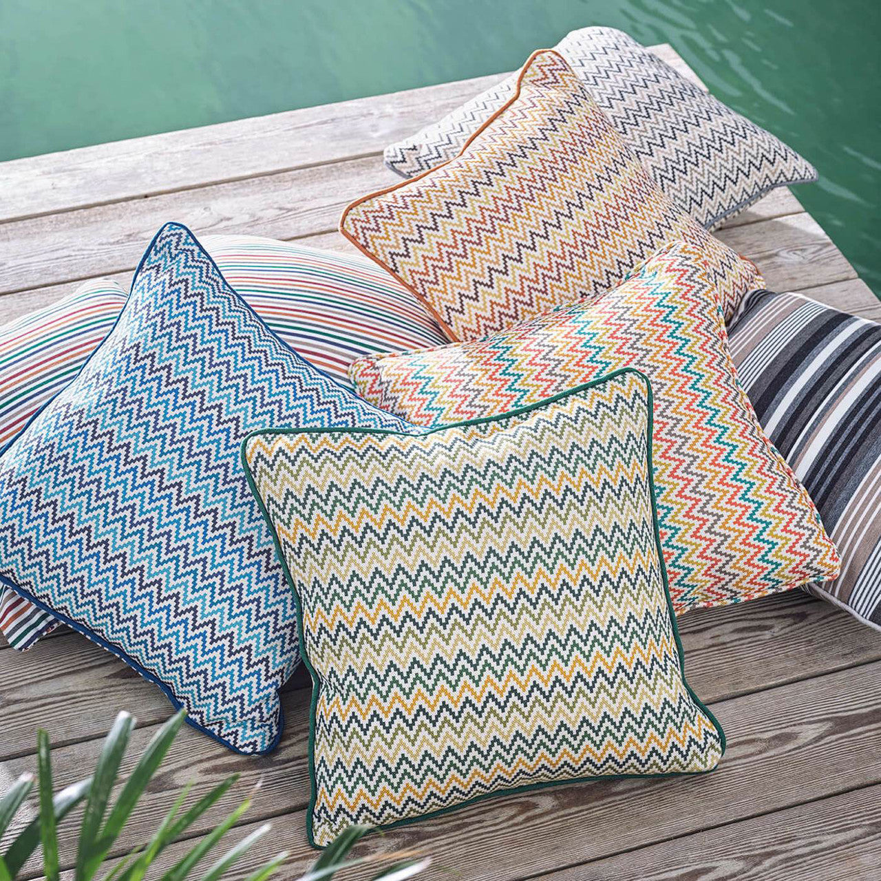 F1668/05 Klaudia Outdoor Alfesco Indoor Outdoor Summer Fabric by Clarke & Clarke