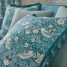 F1678/01 Strawberry Thief William Morris Designs Teal Fabric by Clarke & Clarke