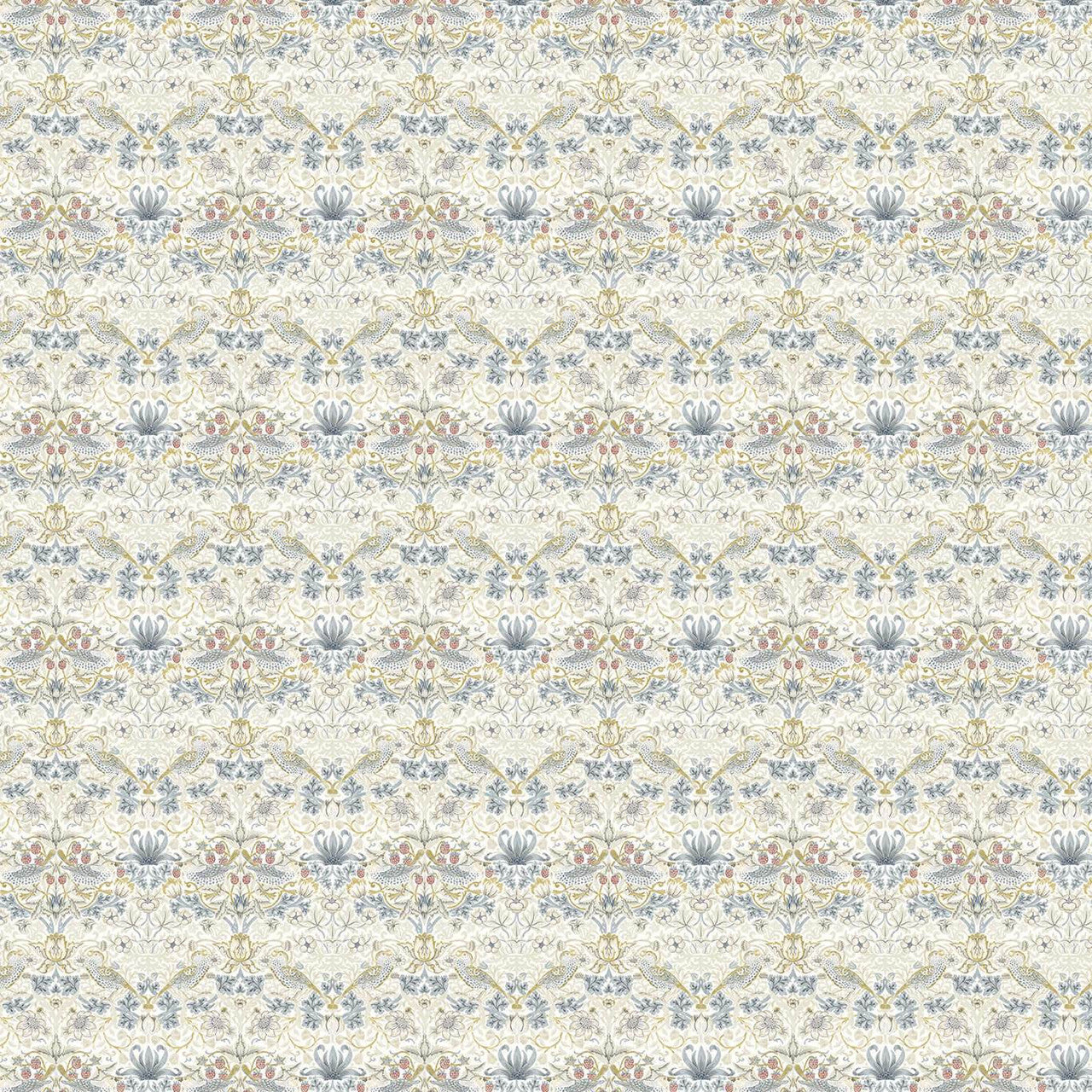 F1678/04 Strawberry Thief William Morris Designs Linen and Plum Fabric by Clarke & Clarke