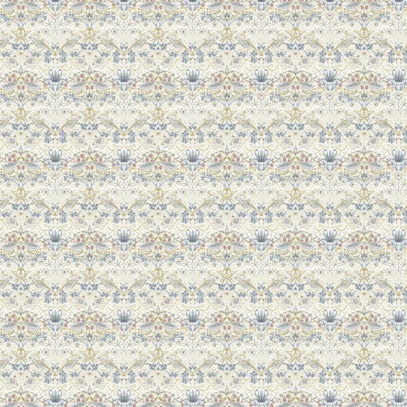 F1678/04 Strawberry Thief William Morris Designs Linen and Plum Fabric by Clarke & Clarke