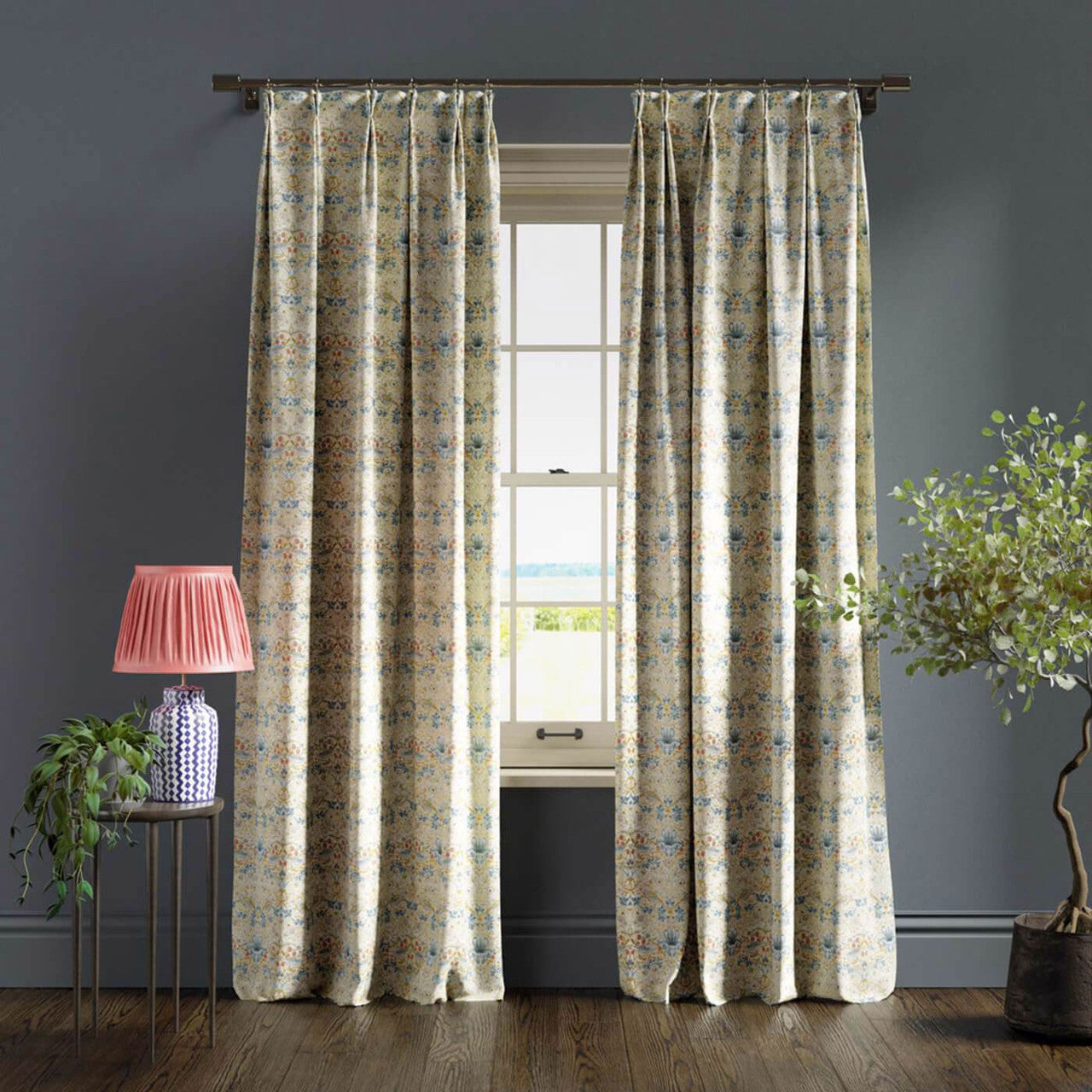 F1678/04 Strawberry Thief William Morris Designs Linen and Plum Fabric by Clarke & Clarke