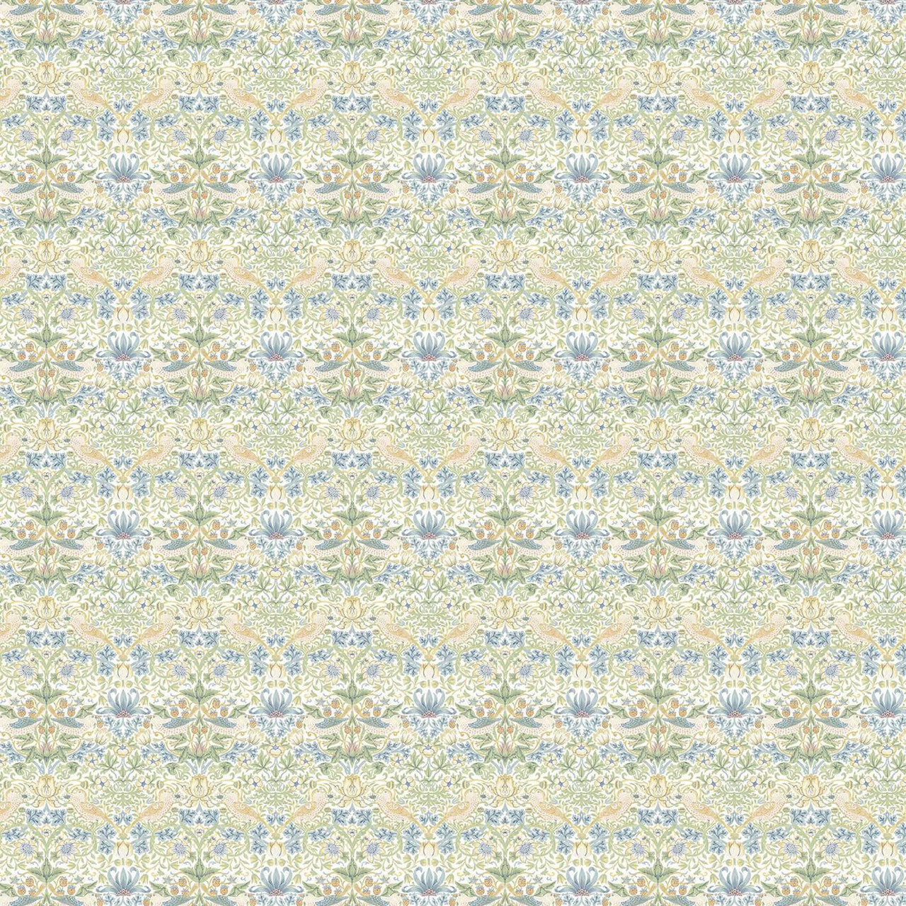 F1678/05 Strawberry Thief William Morris Designs Apple and Blush Fabric by Clarke & Clarke