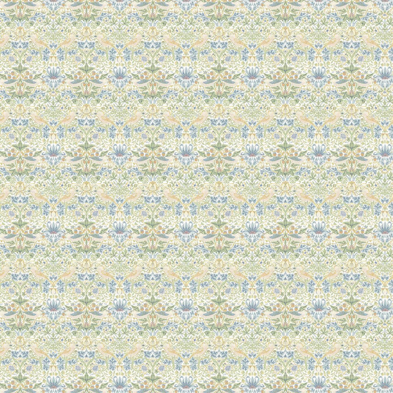 F1678/05 Strawberry Thief William Morris Designs Apple and Blush Fabric by Clarke & Clarke