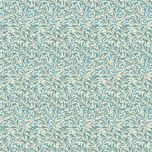 F1679/05 Willow Boughs William Morris Designs Teal Fabric by Clarke & Clarke