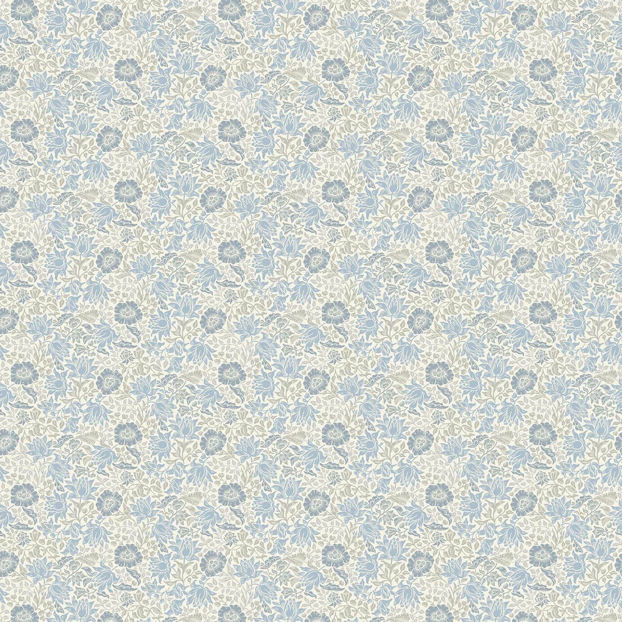 F1680/03 Mallow William Morris Designs Denim and Ivory Fabric by Clarke & Clarke