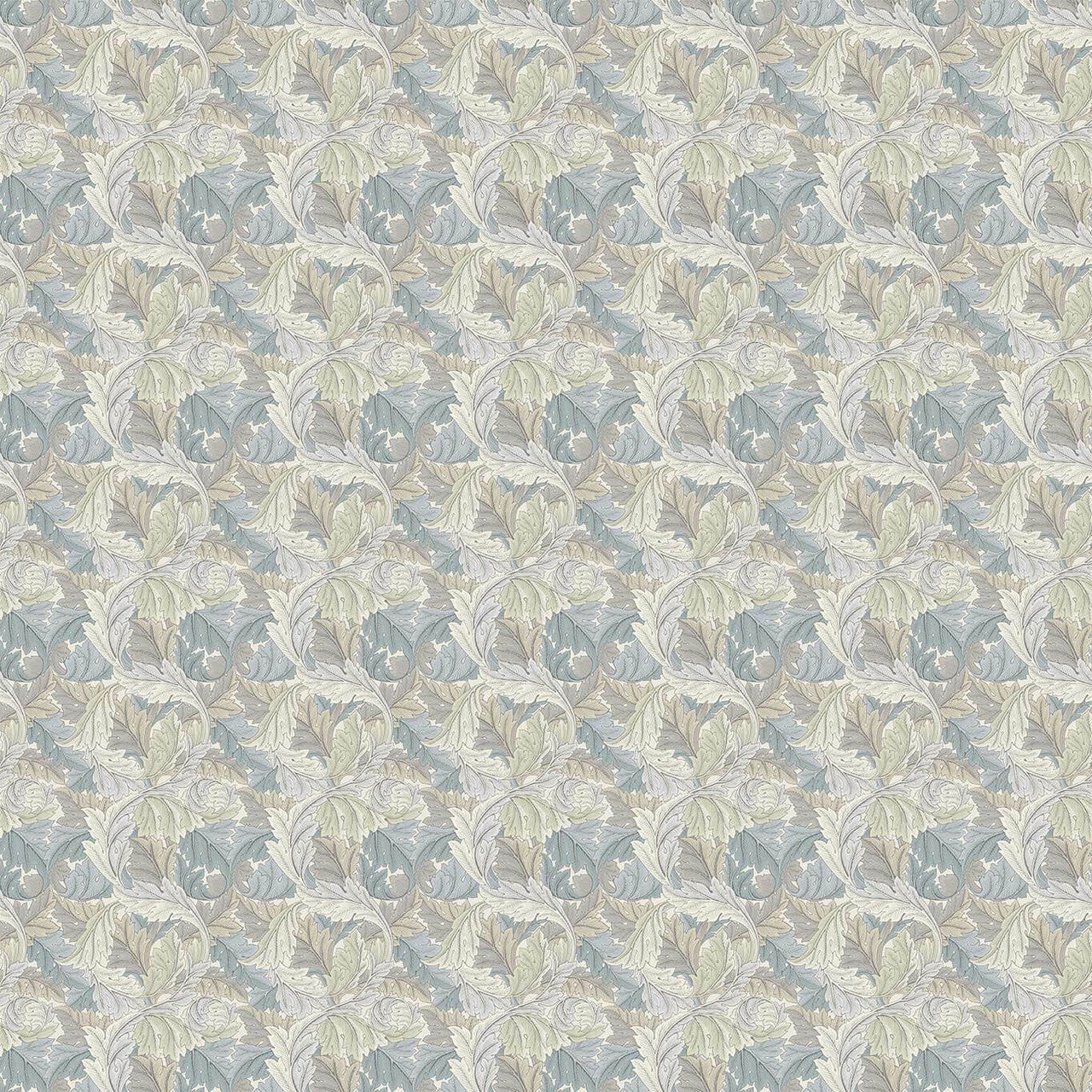 F1681/03 Acanthus William Morris Designs Slate and Dove Fabric by Clarke & Clarke