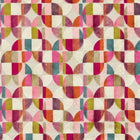 F1682/02 Delaunay Urban Magenta / Peacock Fabric by Clarke & Clarke