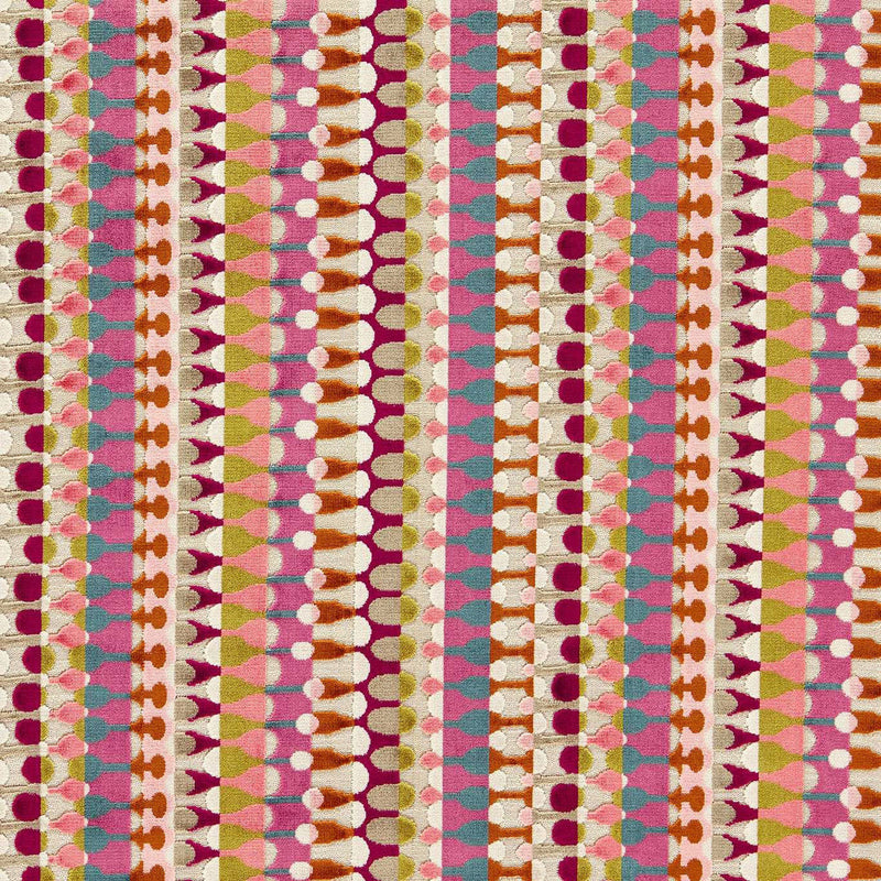 F1687/02 Orpheus Urban Magenta / Peacock Fabric by Clarke & Clarke