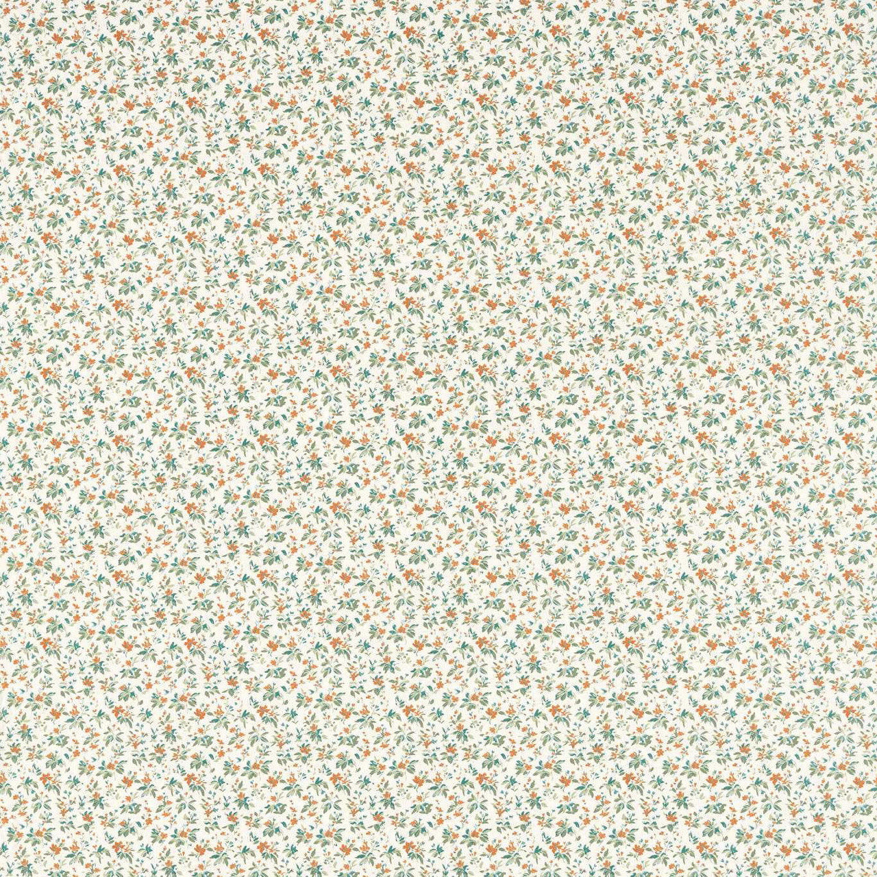 F1704/03 Thetford Studio G Northwood Teal / Spice Fabric by Clarke & Clarke