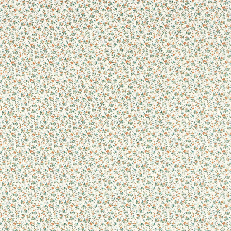 F1704/03 Thetford Studio G Northwood Teal / Spice Fabric by Clarke & Clarke