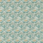 F1706/04 Wilderwood Studio G Northwood Teal / Spice Fabric by Clarke & Clarke