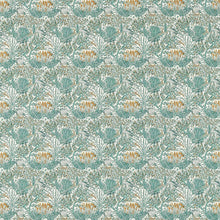 F1706/04 Wilderwood Studio G Northwood Teal / Spice Fabric by Clarke & Clarke