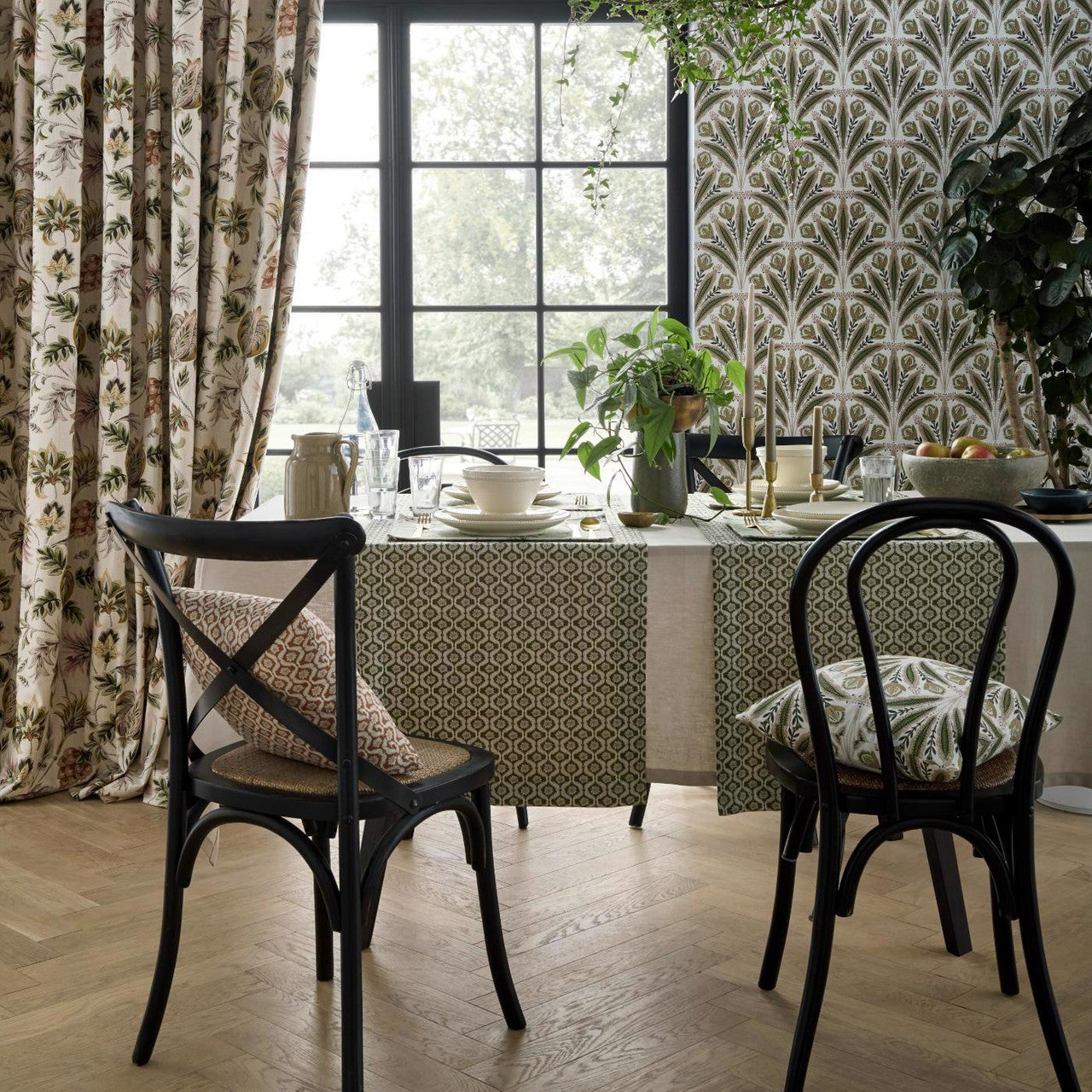 F1734/04 Attingham Secret Garden Sage/Blush Clarke & Clarke Fabric