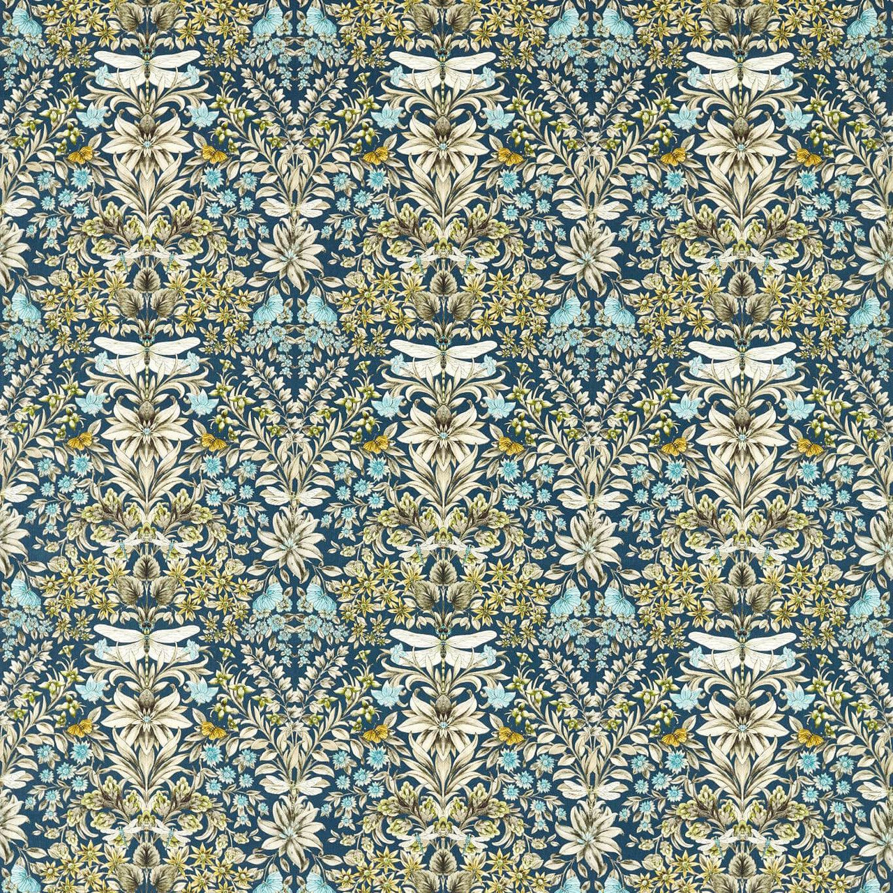 F1737/01 Mirabell Secret Garden Midnight Clarke & Clarke Fabric