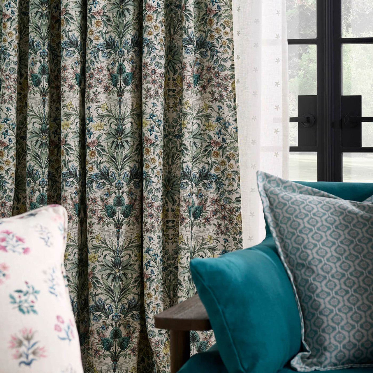 F1737/01 Mirabell Secret Garden Midnight Clarke & Clarke Fabric