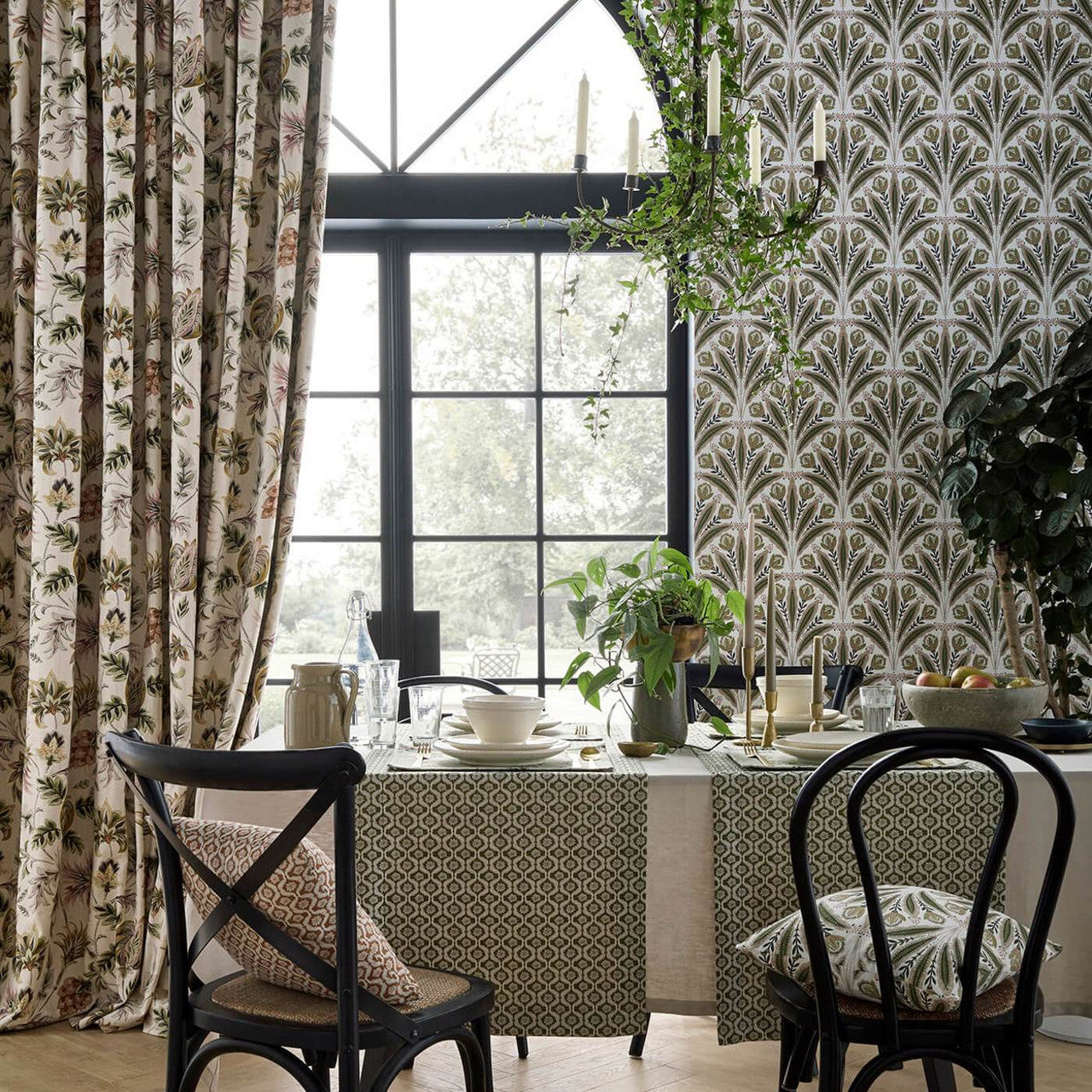 F1739/01 Sizergh Secret Garden Blush/Sage Clarke & Clarke Fabric