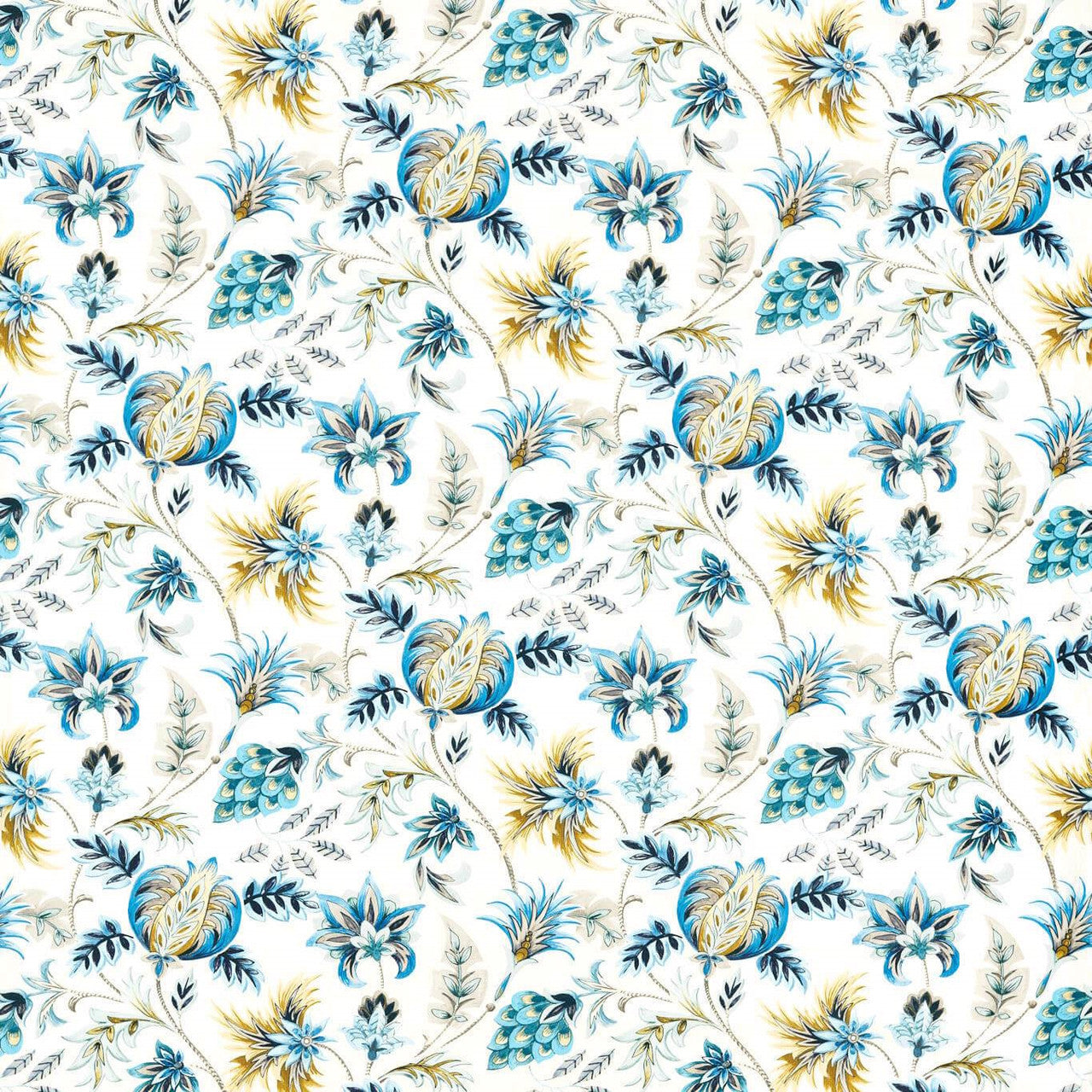 F1739/02 Sizergh Secret Garden Cobalt Clarke & Clarke Fabric