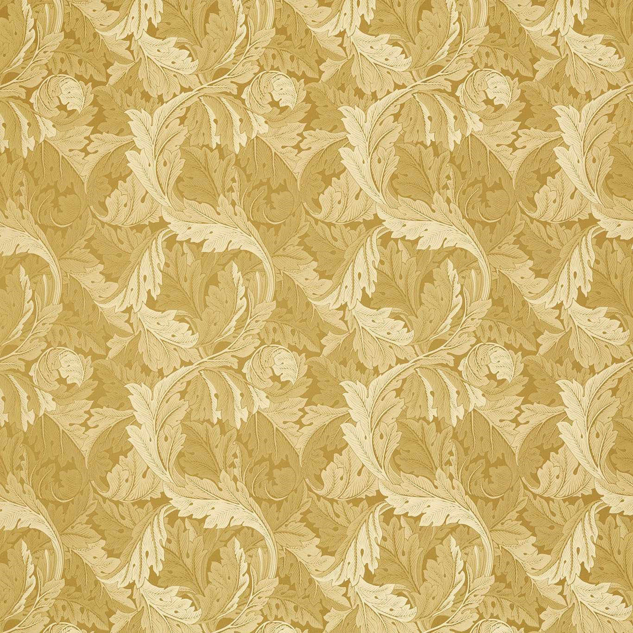F1740/02 Acanthus Jacquard William Morris Weaves Gold Fabric by Clarke & Clarke