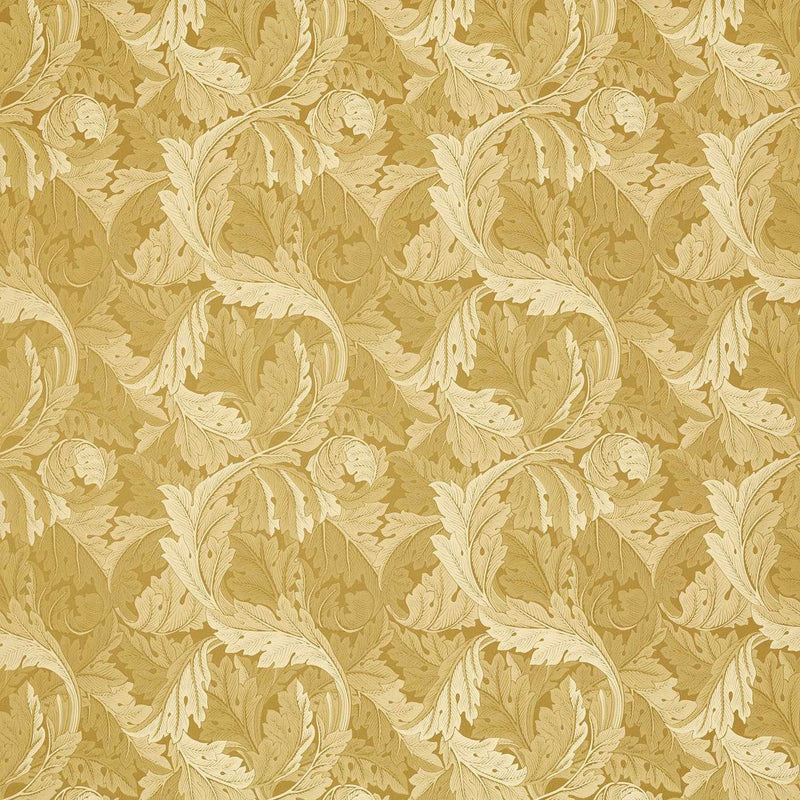 F1740/02 Acanthus Jacquard William Morris Weaves Gold Fabric by Clarke & Clarke