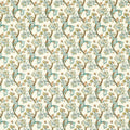 Golden Lily Embroidery William Morris Weaves Linen/Teal Fabric by Clarke & Clarke