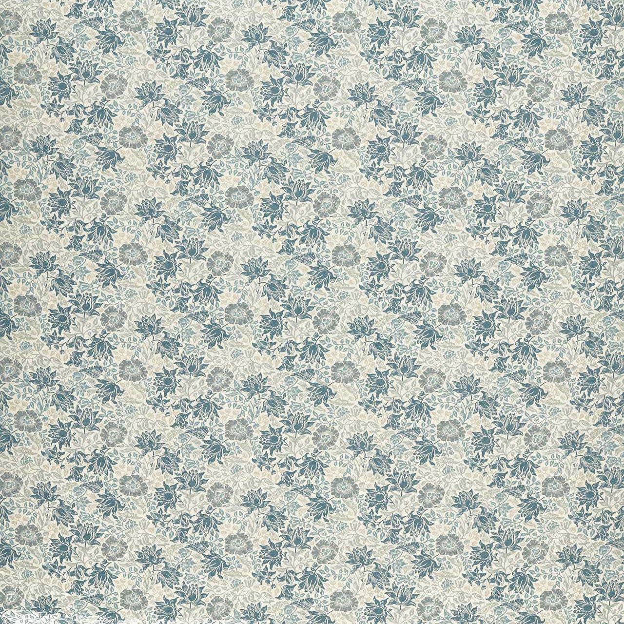 F1743/02 Mallow Jacquardy William Morris Weaves Midnight/Denim Fabric by Clarke & Clarke