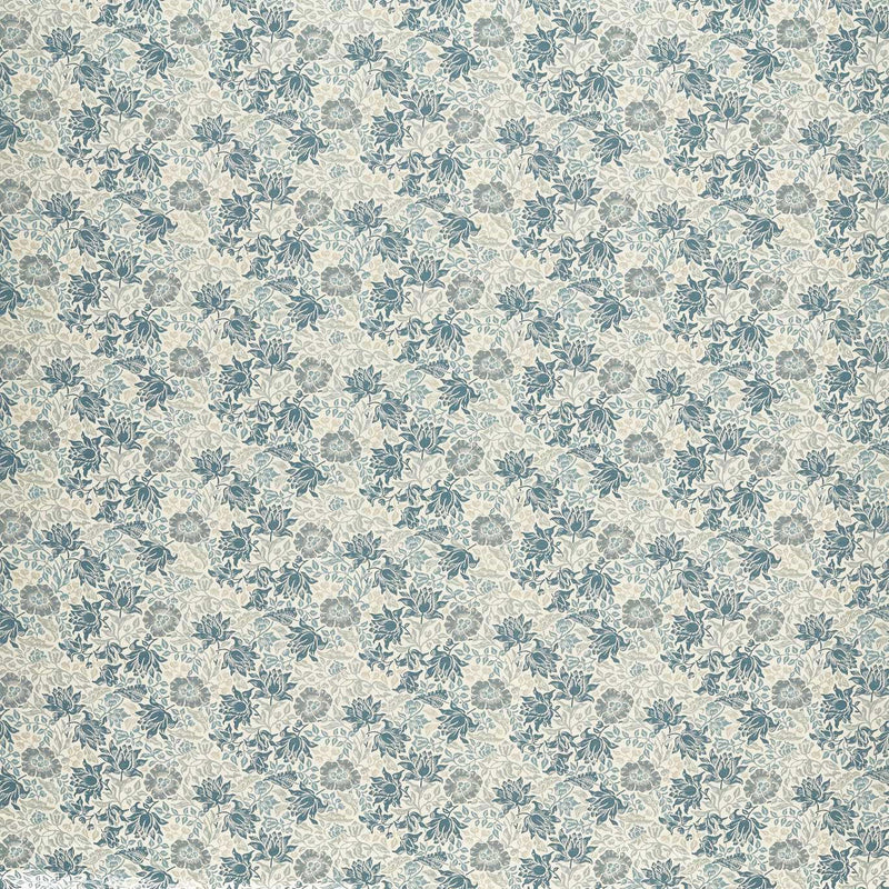 F1743/02 Mallow Jacquardy William Morris Weaves Midnight/Denim Fabric by Clarke & Clarke