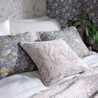 F1745/03 Strawberry Thief Embroidery William Morris Weaves Slate/Blush Fabric by Clarke & Clarke