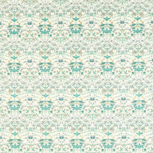 F1745/04 Strawberry Thief Embroidery William Morris Weaves Teal Fabric by Clarke & Clarke
