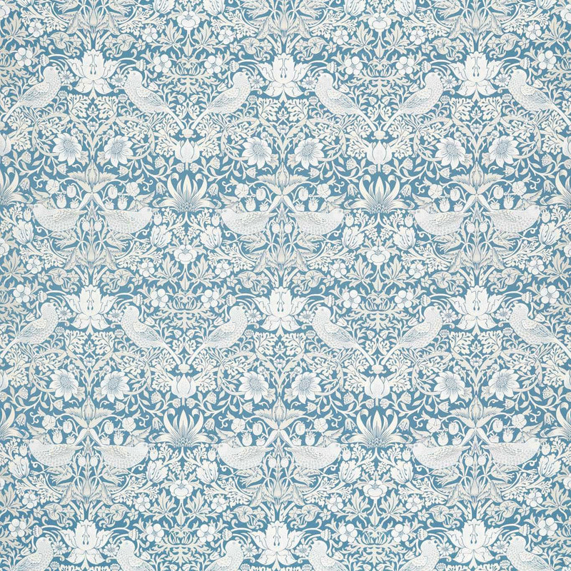 F1746/02 Strawberry Thief Jacquard William Morris Weaves Denim Fabric by Clarke & Clarke