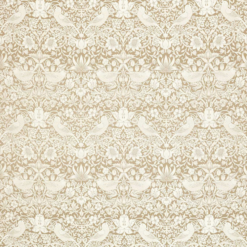 F1746/03 Strawberry Thief Jacquard William Morris Weaves Linen Fabric by Clarke & Clarke