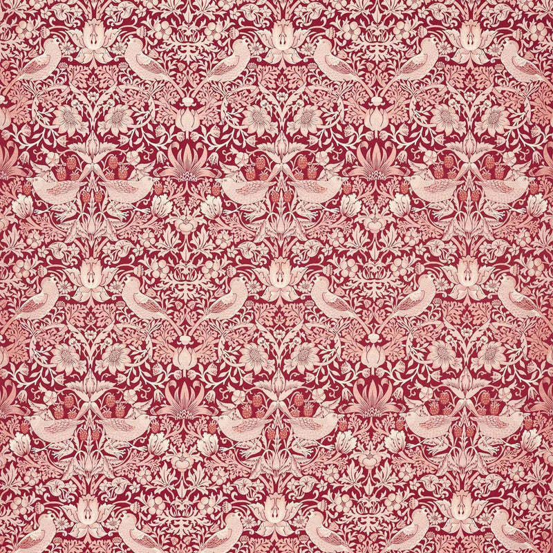 F1746/05 Strawberry Thief Jacquard William Morris Weaves Plum Fabric by Clarke & Clarke