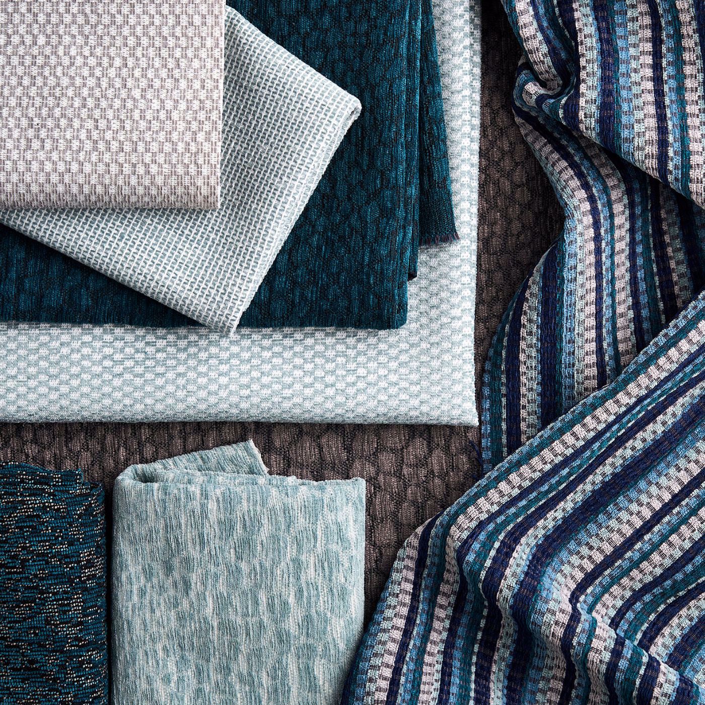 F1789/04 Integer Aqueous Performance Midnight Fabric by Clarke and Clarke