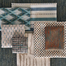 F1805/01 Zocalo Espectro Weaves Cinnamon/Teal Fabric by Clarke and Clarke