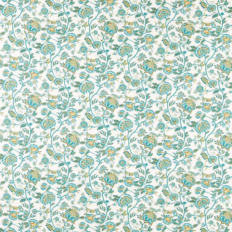F1807/04 Barmeri Indira Teal Fabric by Clarke and Clarke