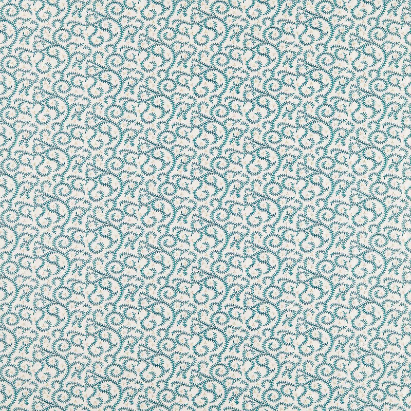 F1809/05 Buta Embroidery Indira Teal Fabric by Clarke and Clarke