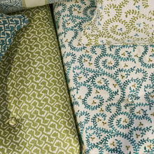 F1809/05 Buta Embroidery Indira Teal Fabric by Clarke and Clarke