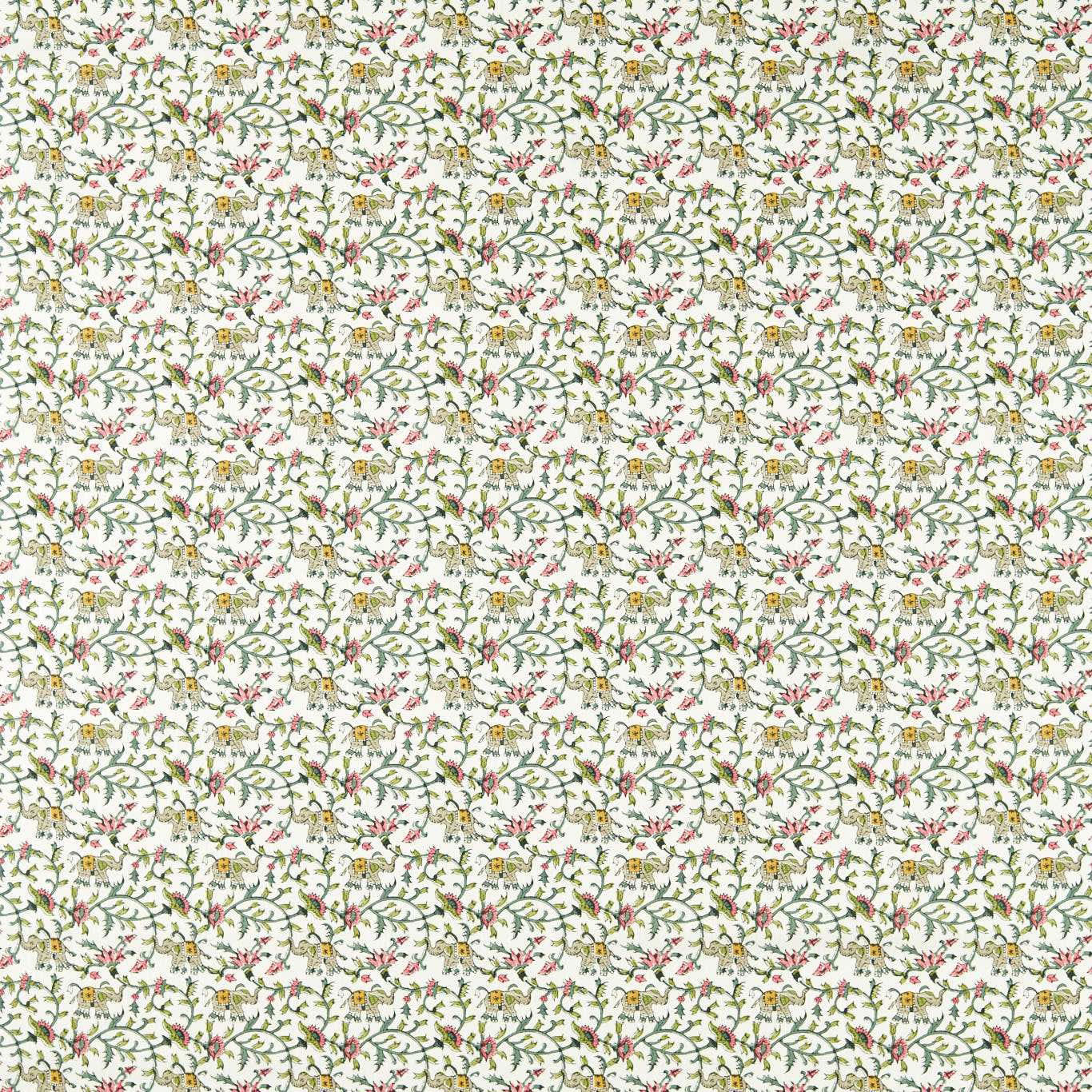 F1812/04 Hathi Indira Sage/Blush Fabric by Clarke and Clarke