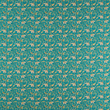 F1812/05 Hathi Indira Teal Fabric by Clarke and Clarke