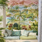 F1812/05 Hathi Indira Teal Fabric by Clarke and Clarke