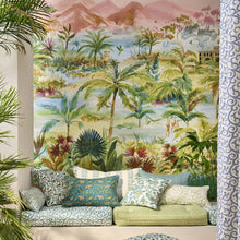 F1812/05 Hathi Indira Teal Fabric by Clarke and Clarke