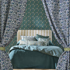 F1813/01 Hathi Embroidery Indira Cobalt Fabric by Clarke and Clarke