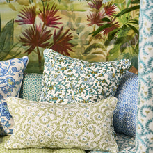 F1813/03 Hathi Embroidery Indira Teal Fabric by Clarke and Clarke