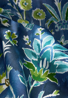 F711115 Lilia Print Navy Acadia Fabric by Thibaut