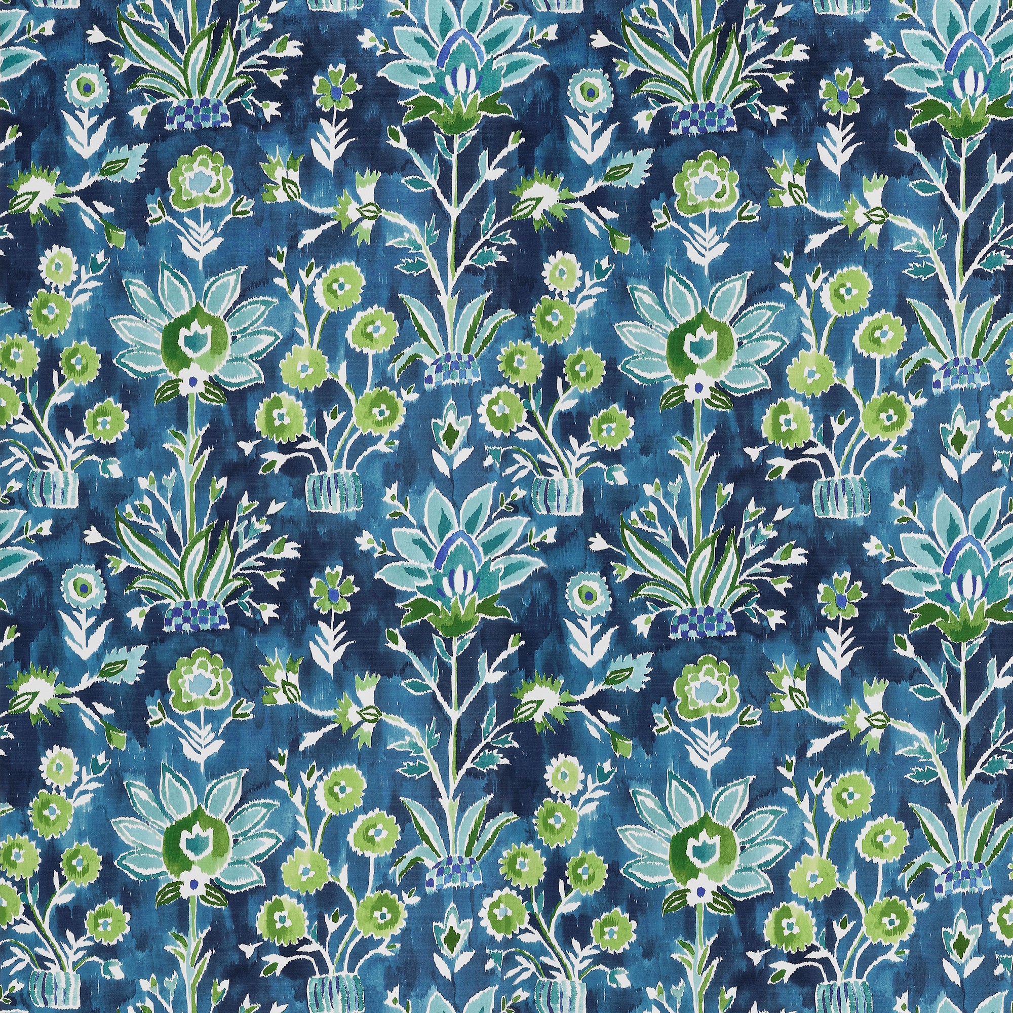 F711115 Lilia Print Navy Acadia Fabric by Thibaut