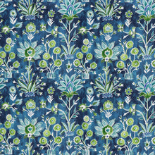 F711115 Lilia Print Navy Acadia Fabric by Thibaut